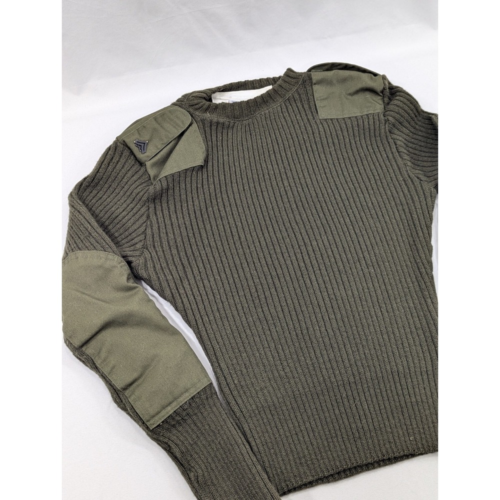 Vintage Commando Sweater Marines Size 40‎  Green Wool Pullover Small Medium